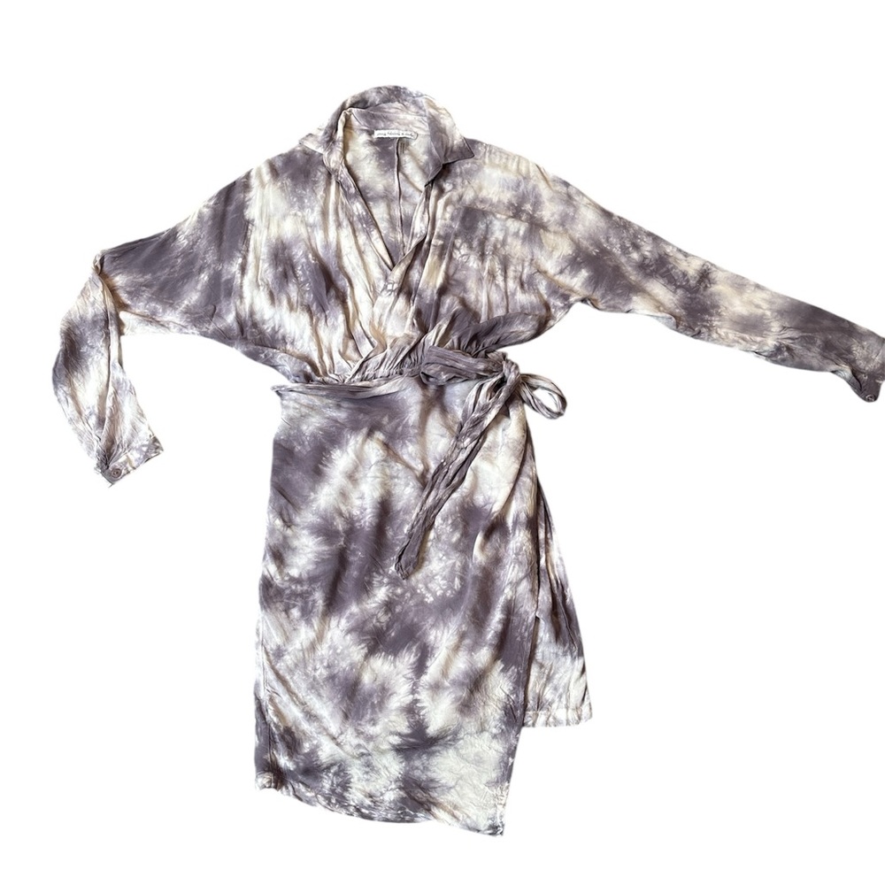 Tie-dye soft wrap dress